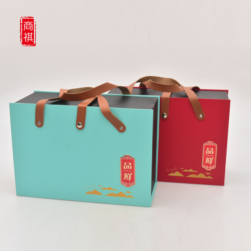 新款即食蓝色红色海参包装盒,一二斤装海参礼品盒
